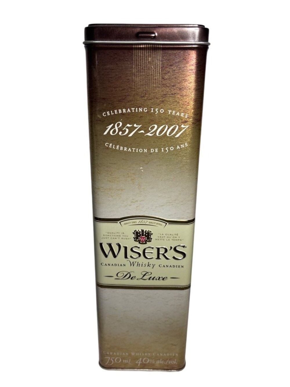 Wisers Canadian Whisky Tin Container Celebrating 150 Years 1857-2007 Collectible